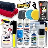 Autopflege Set: Rocket Performance Box 17-teilig Geschenkset- Auto Reinigungsset für außen und innen mit Anleitung - Autoduft: Bubble Gum